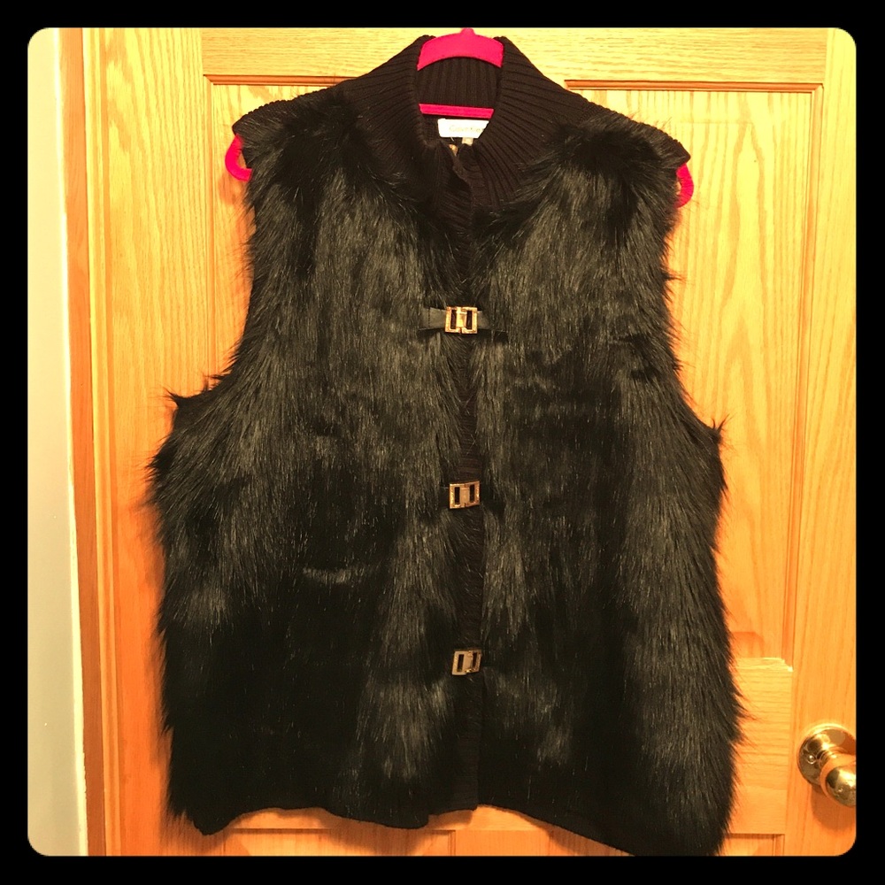 Black Faux Fur Vest